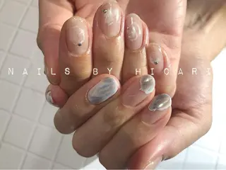 ショート カラー ネイル マツエク・マツパ illum hicariのネイルデザイン