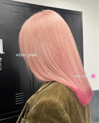 ミディアム カラー ヘアアレンジ ハイトーン/透明感 髪質改善/rinaのヘアスタイル