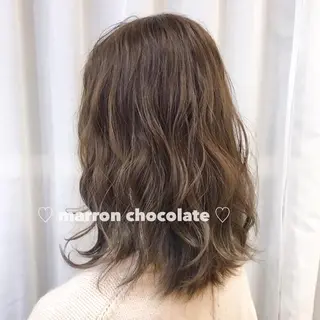 セミロング ブリーチなしカラー ダブルカラーエクステのヘアスタイル