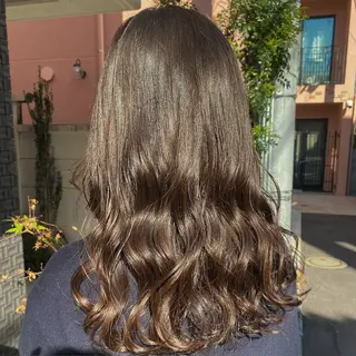 セミロング カラー グレージュ/透明感/ 韓国ヘア/RISAのヘアスタイル