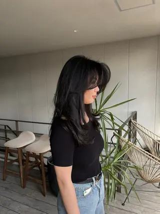 ロング カラー ⭐️海外レイヤー＆ ハイライト⭐️のヘアスタイル