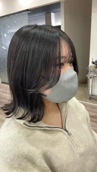 ミディアム カラー たなか りなのヘアスタイル