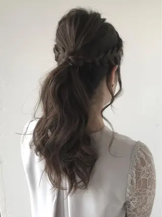 セミロング カラー ヘアアレンジ エイジングケア特化 美容師✂️山崎竜二のヘアスタイル