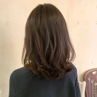 ミディアム パーマ 透明感カラー/ レイヤー🪽千優のヘアスタイル