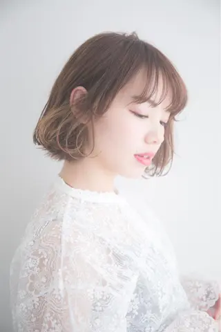 ミディアム カラー パーマ 羽田 ひろむのヘアスタイル