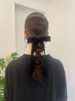 ヘアアレンジ ルプラボウ/日野 /ショート/レイヤーのヘアスタイル