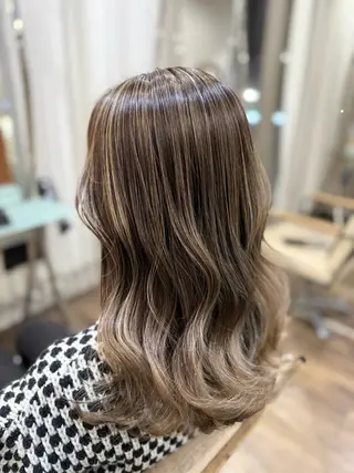 セミロング カラー パーマ ヘアアレンジ RecheRche【池袋】所属・👑指名率No.1 👑坂口飛翔のヘアスタイル