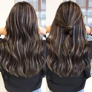 セミロング カラー SALOWIN  原宿ash所属・タナカ タクヤのヘアスタイル