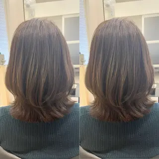 ミディアム 縮毛矯正/髪質改善 /レイヤー/韓国のヘアスタイル