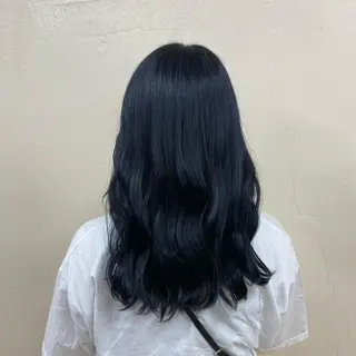 セミロング カラー ワインレッド 🍒KAHOのヘアスタイル