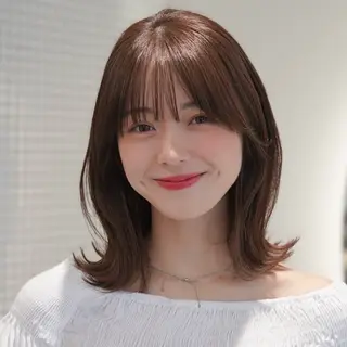 ミディアム レイヤーカット/ くびれヘア佐藤大空のヘアスタイル