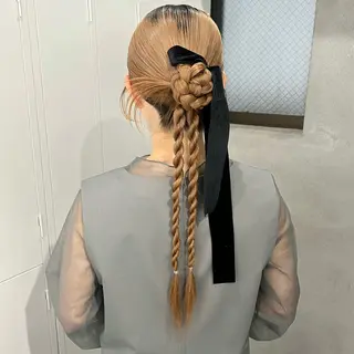 ロング ヘアアレンジ riko/レイヤー/ 艶カラー/ヘアセットのヘアスタイル