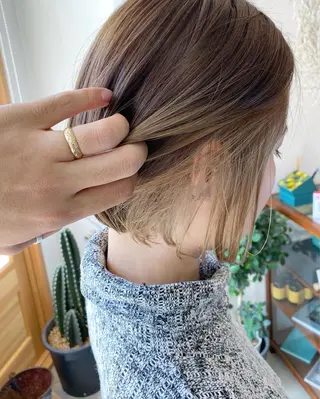 ショート カラー パーマ OVER→三軒茶屋 /縮毛矯正・髪質改善のヘアスタイル