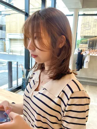 ミディアム カラー レイヤー/柔色 カラー/SAkiのヘアスタイル