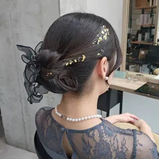 セミロング ヘアアレンジ ヘアアレンジ/柔らか 艶カラー/AKARIのヘアスタイル