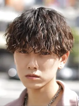 カラー メンズ fifth men's原宿所属・fifth/原宿/ シャドウパーマ/カズのヘアスタイル