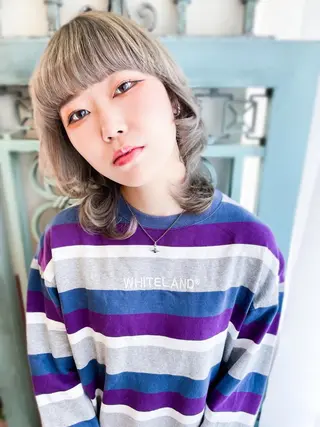 ミディアム カラー パーマ ヘアアレンジ メンズ 表参道Lise おおいしおりのヘアスタイル