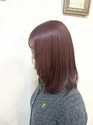 ミディアム カラー うる艶カラー× ハイトーン/miuのヘアスタイル