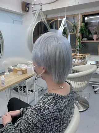 セミロング カラー メンズ soi所属・ケアブリーチ/ツヤ髪 /ハイトーン/西村のヘアスタイル