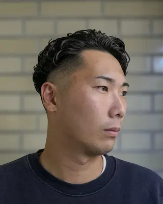 ショート パーマ DAU BARBER SHOP 青山所属・金浜 大樹のヘアスタイル