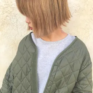 ミディアム カラー ヤスドミ ケイスケのヘアスタイル