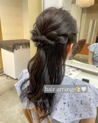 ロング ヘアアレンジ レイヤーカット/ 縮毛矯正/ミサキ💐のヘアスタイル