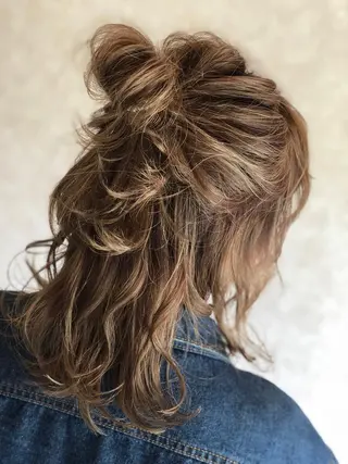 ミディアム カラー パーマ ヘアアレンジ 【ツヤ髪美容師】 ツダケイスケのヘアスタイル