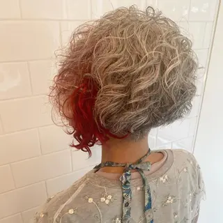ミディアム カラー パーマ ヘアアレンジ キッズ ネイル マツエク・マツパ 中元 淳のヘアスタイル