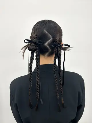 ヘアアレンジ 韓国ヘア/顔周り ヘアセット/加藤優里のヘアスタイル