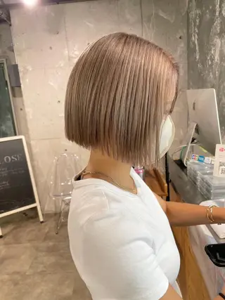 ショート カラー パーマ ヘアアレンジ メンズ キッズ ネイル マツエク・マツパ アイブロウ 僕なら縮毛矯正してて もブリーチできますのヘアスタイル