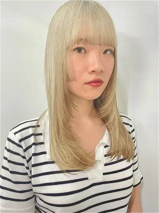 セミロング カラー ウルフレイヤー エクステ/kokiのヘアスタイル