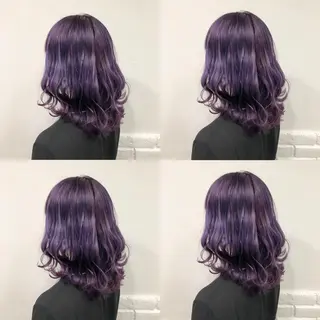 セミロング カラー ヘアアレンジ メンズ キッズ 💟Chloe原宿店 🩶ハイトーンのヘアスタイル