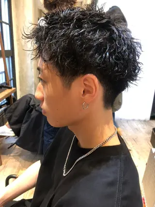ショート パーマ メンズ lana hair  新宿髪質改善トリートメント新宿三丁目【ラナヘアー】所属・新宿メンズ専門 髪質改善パーマ特化のヘアスタイル