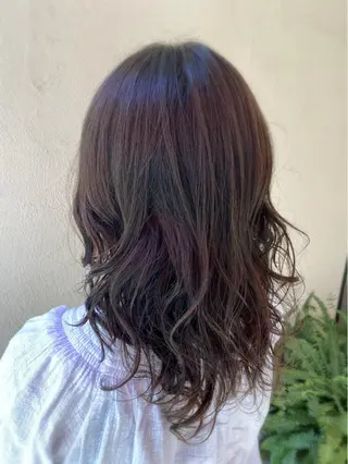 セミロング パーマ 小顔レイヤー💗 木村実樹のヘアスタイル