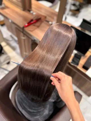 ロング カラー ツヤ髪縮毛矯正💫/ ハイトーン/あゆみのヘアスタイル