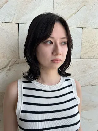 ミディアム カラー 角岡 真帆のヘアスタイル