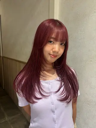 ロング カラー レイヤー/ベージュ/ Yurika🐝🌹のヘアスタイル