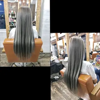 ロング カラー ✯カラー&編み込み エクステ✯池田智博✯のヘアスタイル