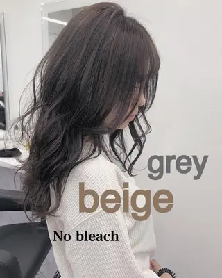 ミディアム カラー 柔らかbeige モトキのヘアスタイル