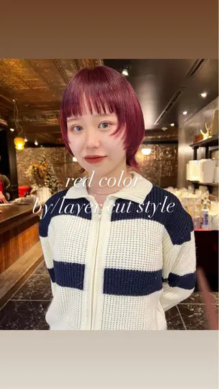 ミディアム カラー haco＋所属・圧倒的デザイン力 店長🎨RENAのヘアスタイル