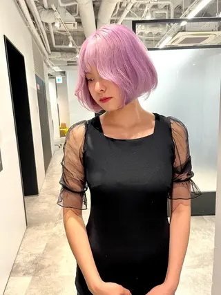 ミディアム カラー ヘアアレンジ ハイトーン/美髪矯正 🍃大江拓実のヘアスタイル