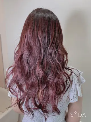 ロング カラー 店長ハイトーンカラー 柞山史奈のヘアスタイル