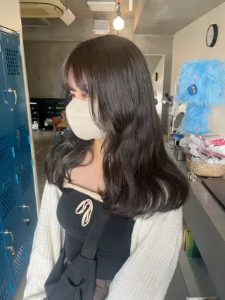 セミロング カラー 無料カット/ハイ トーンカラー/きらのヘアスタイル