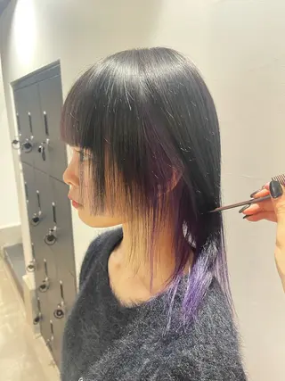 ミディアム カラー inchelsea ririkaのヘアスタイル