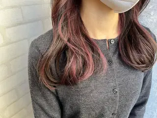 セミロング カラー 詩乃🎀ピンク 暖色系🫧レイヤーのヘアスタイル