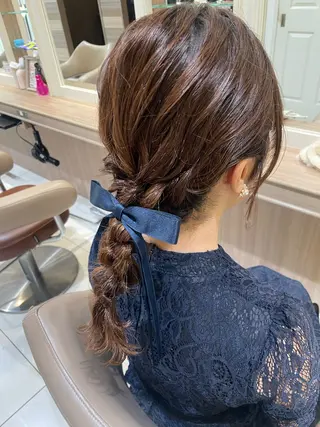 セミロング ヘアアレンジ 韓国ヘアメイク🎀/ 縮毛矯正✨山本媛香のヘアスタイル