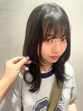 セミロング ベージュ/透明感/ 桃子🎀のヘアスタイル