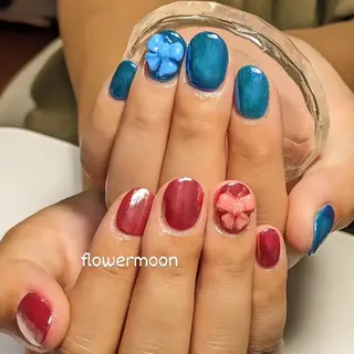 ネイル フラワー ムーンのネイルデザイン