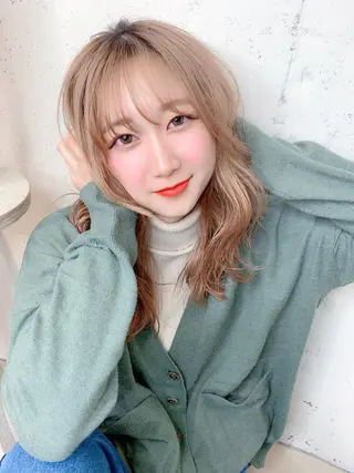 セミロング カラー 310【サンイチマル】所属・透明感ハイトーン🦄 キラ🌈のヘアスタイル