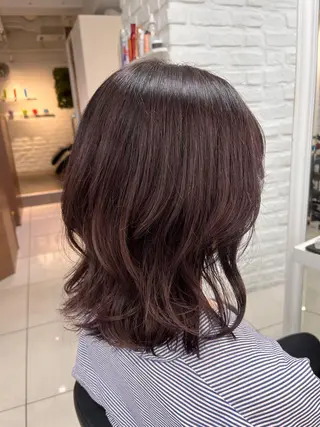 ミディアム カラー 【センターパート/ マッシュ】ryokaのヘアスタイル